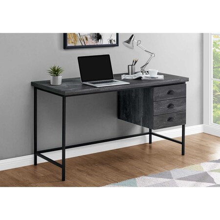 Gfancy Fixtures 30 in. Black Particle Board & Black Metal Computer Desk with a Hollow Core GF3100144